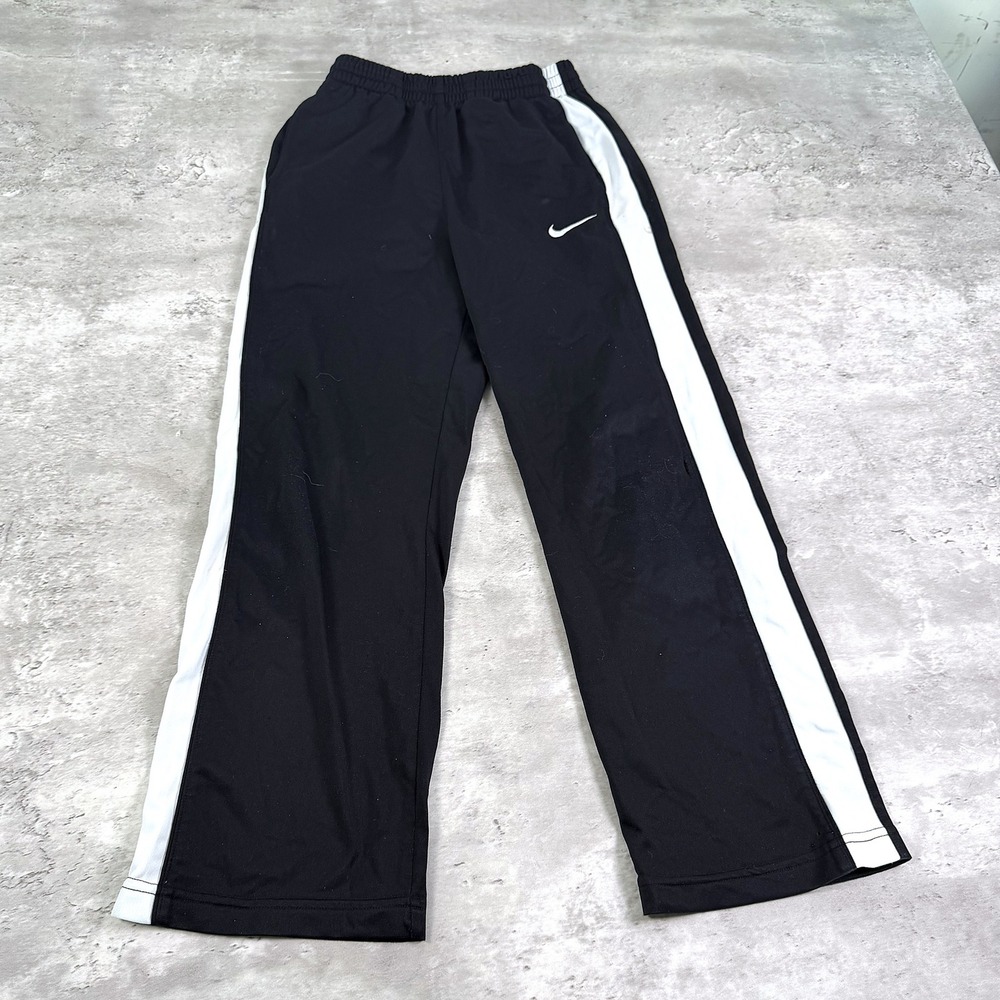 Nike Track Pants Side Stripe Kids Medium Black Y2K Gorpcore